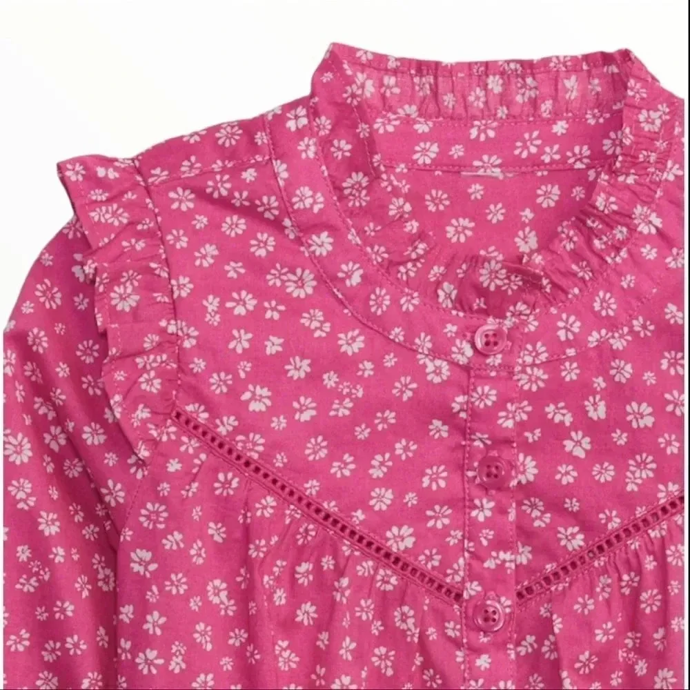 GAP Kids | Fuchsia | TODDLER RUFFLE BUTTON -DOWN SHIRT